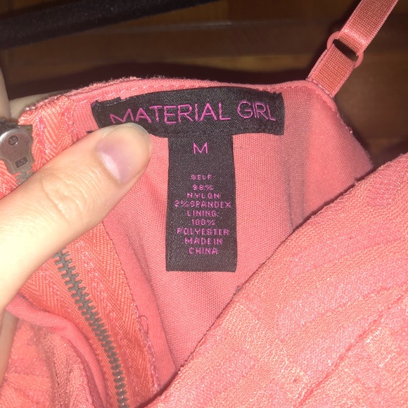 Material Girl Romper Color Coral Sheer Mid Piece - Picture 6 of 6